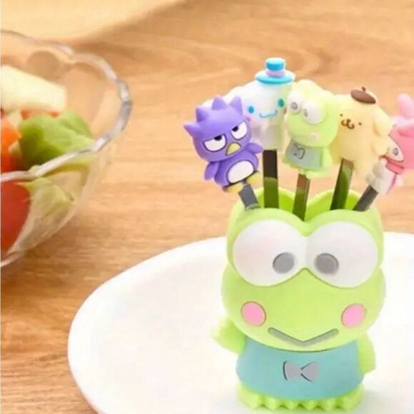 Keroppi Mini Fruit/Salad Fork 5 Piece Set - Picture 2 of 7